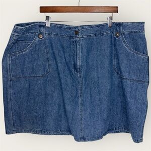 Penningtons Denim Skort Blue Jean Skirt w/ Built-in-Shorts - Size 28